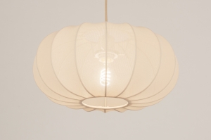 hanglamp 74886 modern stof metaal beige rond