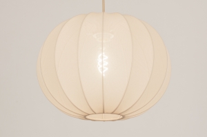 hanglamp 74887 modern stof metaal beige rond