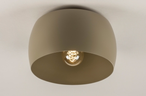 plafondlamp 74898 landelijk modern aluminium metaal taupe zand rond