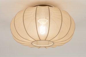 plafondlamp 74921 landelijk modern stof taupe rond