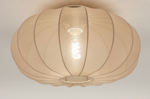 plafondlamp 74922 landelijk modern stof taupe rond