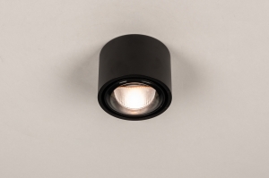 Deckenleuchte 74934 Sale modern Glas klares Glas Aluminium Metall schwarz matt rund
