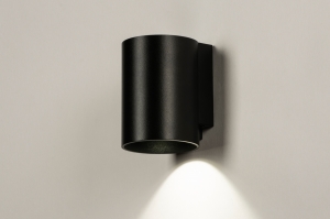 wandlamp 74950 modern aluminium metaal zwart mat rond