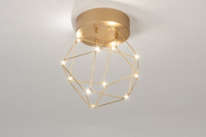 plafondlamp 74976 modern eigentijds klassiek messing (kleur) geschuurd metaal goud messing (kleur) rond