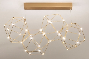 plafondlamp 74981 design modern messing (kleur) metaal goud messing (kleur) langwerpig