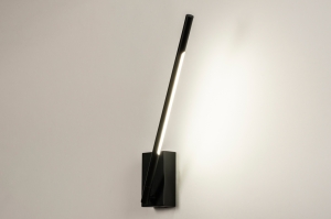 wandlamp 74986 modern aluminium metaal zwart mat langwerpig