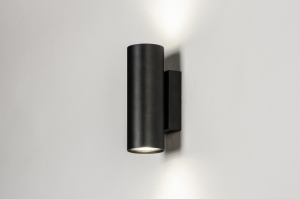 wandlamp 74995 modern metaal zwart mat rond langwerpig