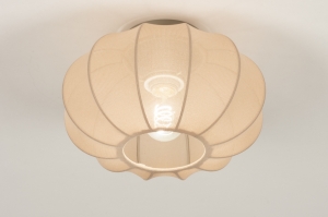 plafondlamp 75007 modern stof metaal taupe rond