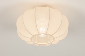 plafondlamp 75008 modern stof metaal beige rond