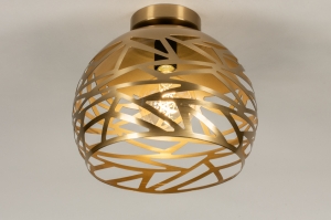 plafondlamp 75009 modern eigentijds klassiek metaal goud messing rond
