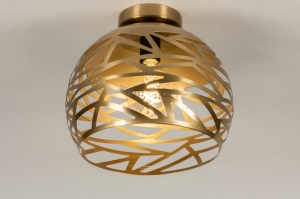 plafondlamp 75009 modern eigentijds klassiek metaal goud mat messing rond