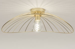 plafondlamp 75014 modern eigentijds klassiek metaal goud mat messing rond