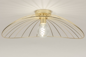 plafondlamp 75014 modern eigentijds klassiek messing (kleur) metaal goud messing (kleur) rond