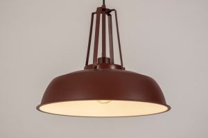 hanglamp 75044 industrieel landelijk modern metaal rood bruin rond