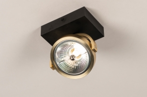 spot 75061 modern eigentijds klassiek messing geschuurd aluminium metaal zwart mat goud messing rond rechthoekig