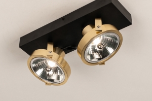 Spot 75062 modern zeitgemaess klassisch Messing gebuerstet Aluminium Metall schwarz matt Gold Matt Messing rund rechteckig