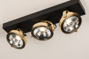 spot 75063 modern eigentijds klassiek messing geschuurd aluminium metaal zwart mat goud messing rond rechthoekig