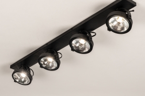 spot 75064 modern aluminium metaal zwart mat rond rechthoekig