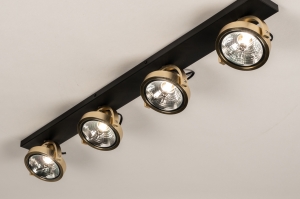 spot 75066 modern eigentijds klassiek messing geschuurd aluminium metaal zwart mat goud messing rond langwerpig