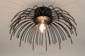 plafondlamp 75069 modern metaal zwart mat rond