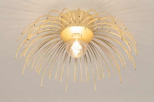 plafondlamp 75070 modern messing (kleur) metaal goud messing (kleur) rond
