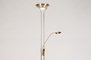 Stehleuchte 75074 modern Klassisch zeitgemaess klassisch Messing gebuerstet Metall Gold Matt Messing rund