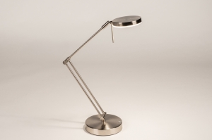 Tischleuchte 75080 modern Edelstahl Metall stahlgrau rund