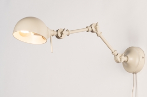 Wandleuchte 75107 Industrielook laendlich modern Retro Metall Beige Sand rund