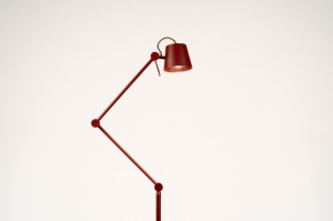 vloerlamp 75127 landelijk modern retro metaal rood rond