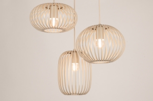 hanglamp 75132 landelijk modern metaal beige zand rond