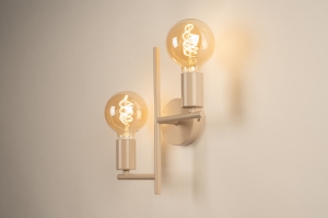 Wandleuchte 75160 laendlich modern Metall Beige rund