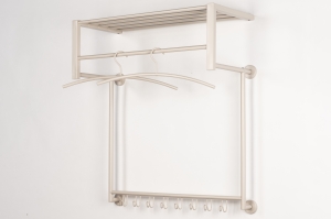 kapstok 75161 landelijk modern staal rvs metaal beige zand langwerpig rechthoekig