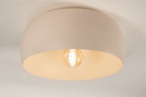 Deckenleuchte 75166 laendlich modern Aluminium Metall Beige Sand rund