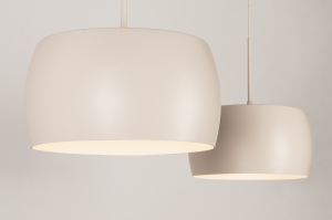 hanglamp 75168 modern aluminium metaal beige zand rond langwerpig