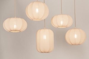 hanglamp 75179 modern stof metaal beige zand ovaal