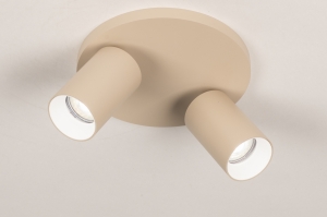 spot 75217 design modern aluminium metaal beige rond