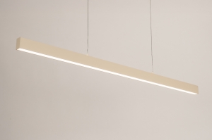 Haengeleuchte 75224 modern Aluminium Metall Beige laenglich rechteckig