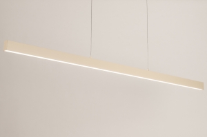 Haengeleuchte 75226 modern Aluminium Metall Beige laenglich rechteckig
