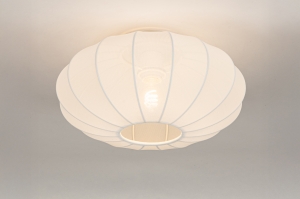 plafondlamp 75233 modern stof metaal wit mat rond