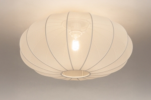 plafondlamp 75234 modern stof wit mat rond