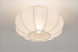plafondlamp 75236 modern stof metaal wit mat rond