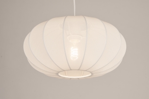 hanglamp 75237 modern stof metaal wit mat rond