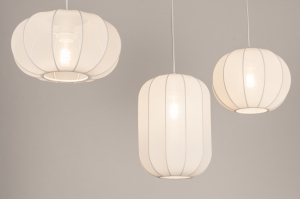 hanglamp 75240 modern stof metaal wit mat langwerpig