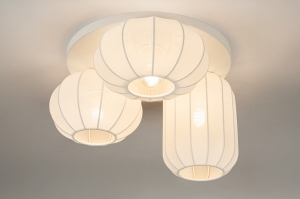 plafondlamp 75241 modern stof metaal wit mat rond