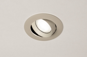 Einbauspot 75243 laendlich modern Aluminium Metall Beige Sand rund