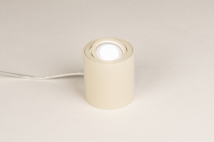 tafellamp 75259 landelijk modern aluminium metaal beige zand rond