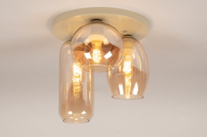 Deckenleuchte 75269 modern zeitgemaess klassisch Glas Metall Gelb Beige Sand rund