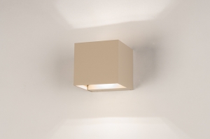 Wandleuchte 75280 modern Aluminium Metall Beige Sand viereckig