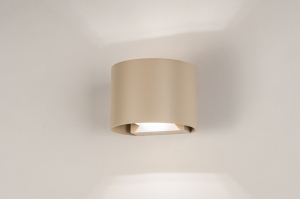Wandleuchte 75282 modern Aluminium Metall Beige Sand rund
