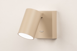 wandlamp 75283 modern aluminium metaal beige zand rond vierkant